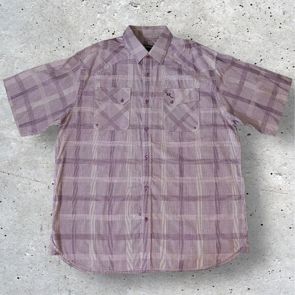 Rocawear Mens Button Up Shirt Size 4x Purple striped RN106374 Authentic - Picture 1 of 14